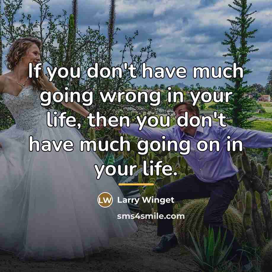 “If you don't have much going wrong in your life,…” quote by Larry Winget