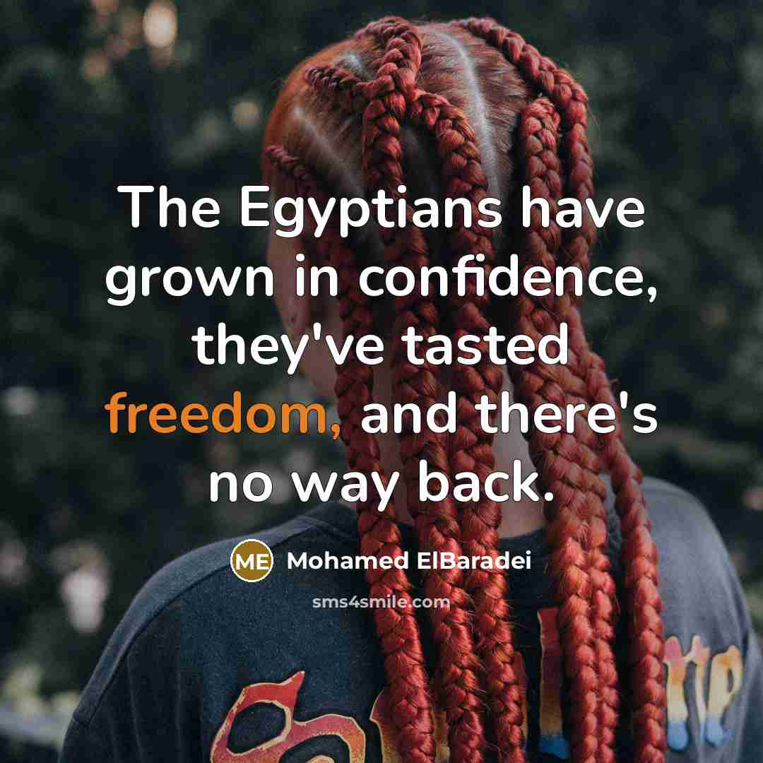 “The Egyptians have grown in confidence, they've tasted freedom, and…” quote by Mohamed ElBaradei