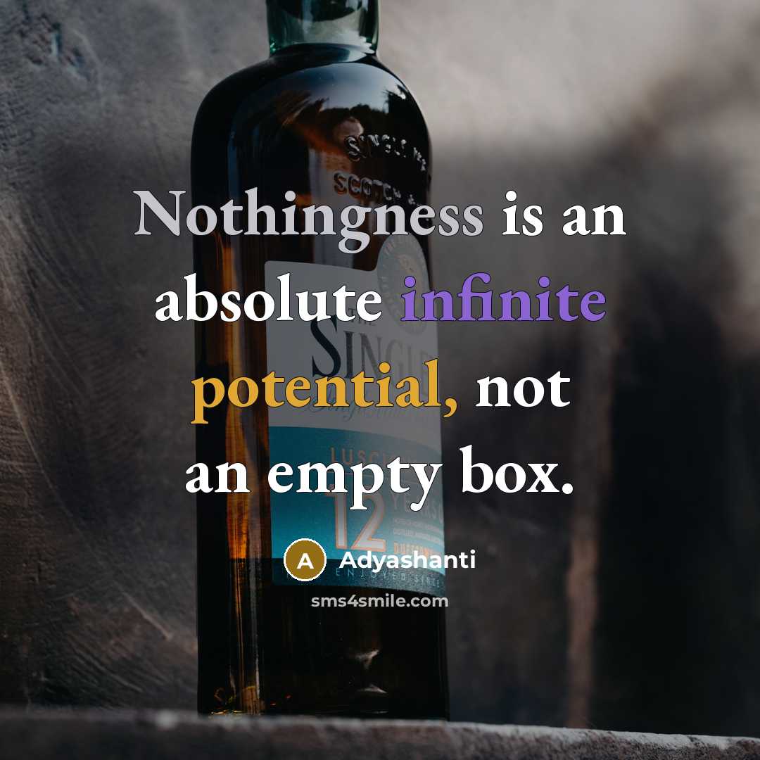 “Nothingness is an absolute infinite potential, not an empty box.…” quote by Adyashanti