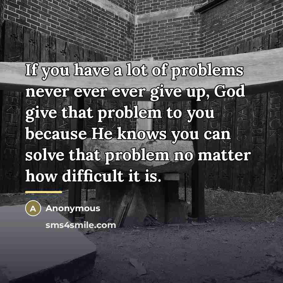 “If you have a lot of problems never ever ever…” quote by Anonymous