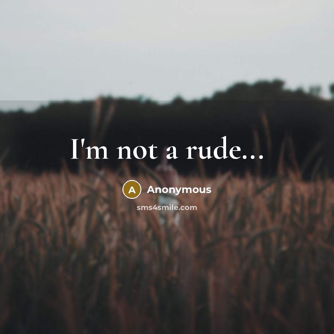 “I'm not a rude...” quote by Anonymous