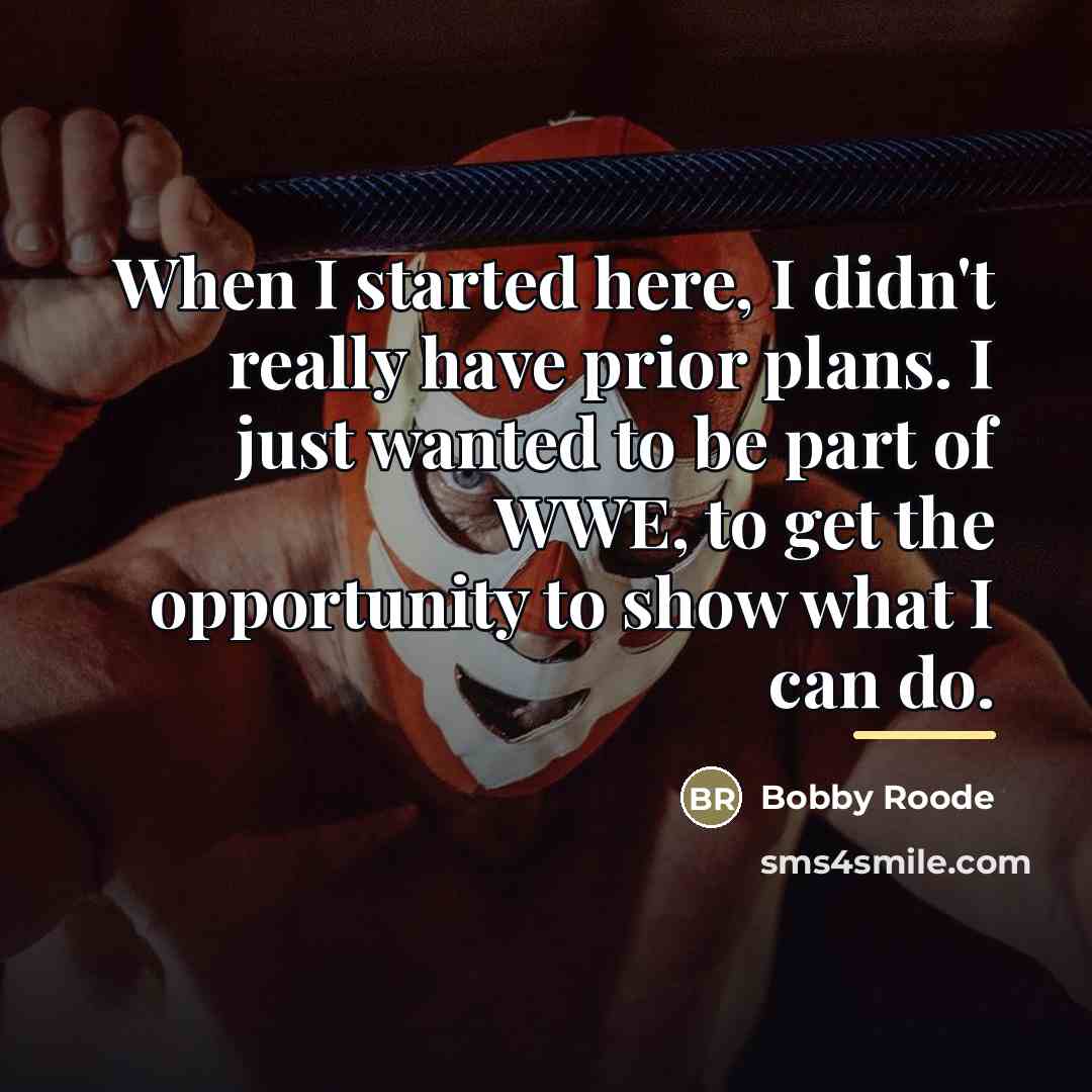 “When I started here, I didn't really have prior plans.…” quote by Bobby Roode