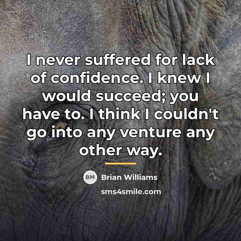 “I never suffered for lack of confidence. I knew I…” quote by Brian Williams