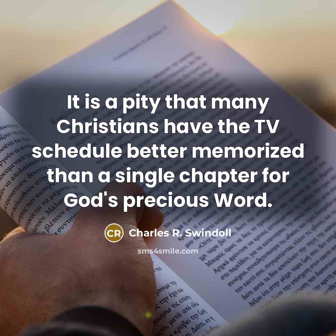 “It is a pity that many Christians have the TV…” quote by Charles R. Swindoll