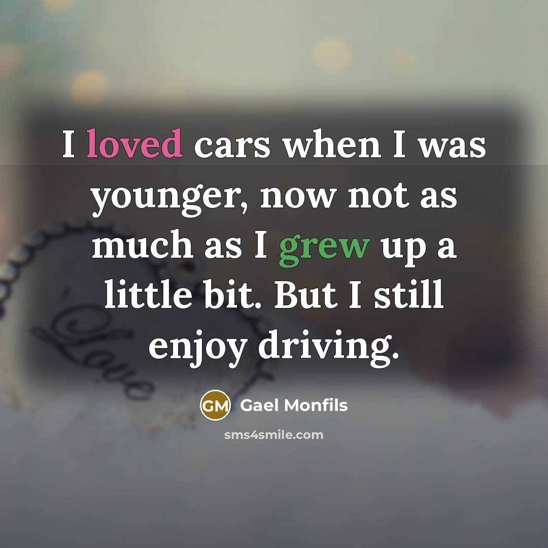“I loved cars when I was younger, now not as much as I grew up a little bit. But I still enjoy driving.” quote by Gael Monfils