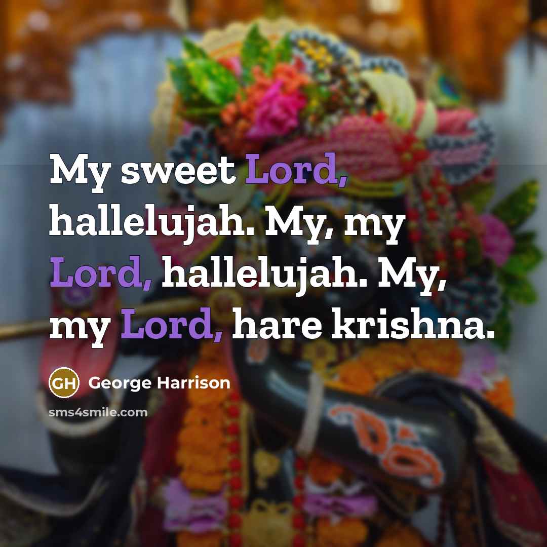 “My sweet Lord, hallelujah. My, my Lord, hallelujah. My, my…” quote by George Harrison