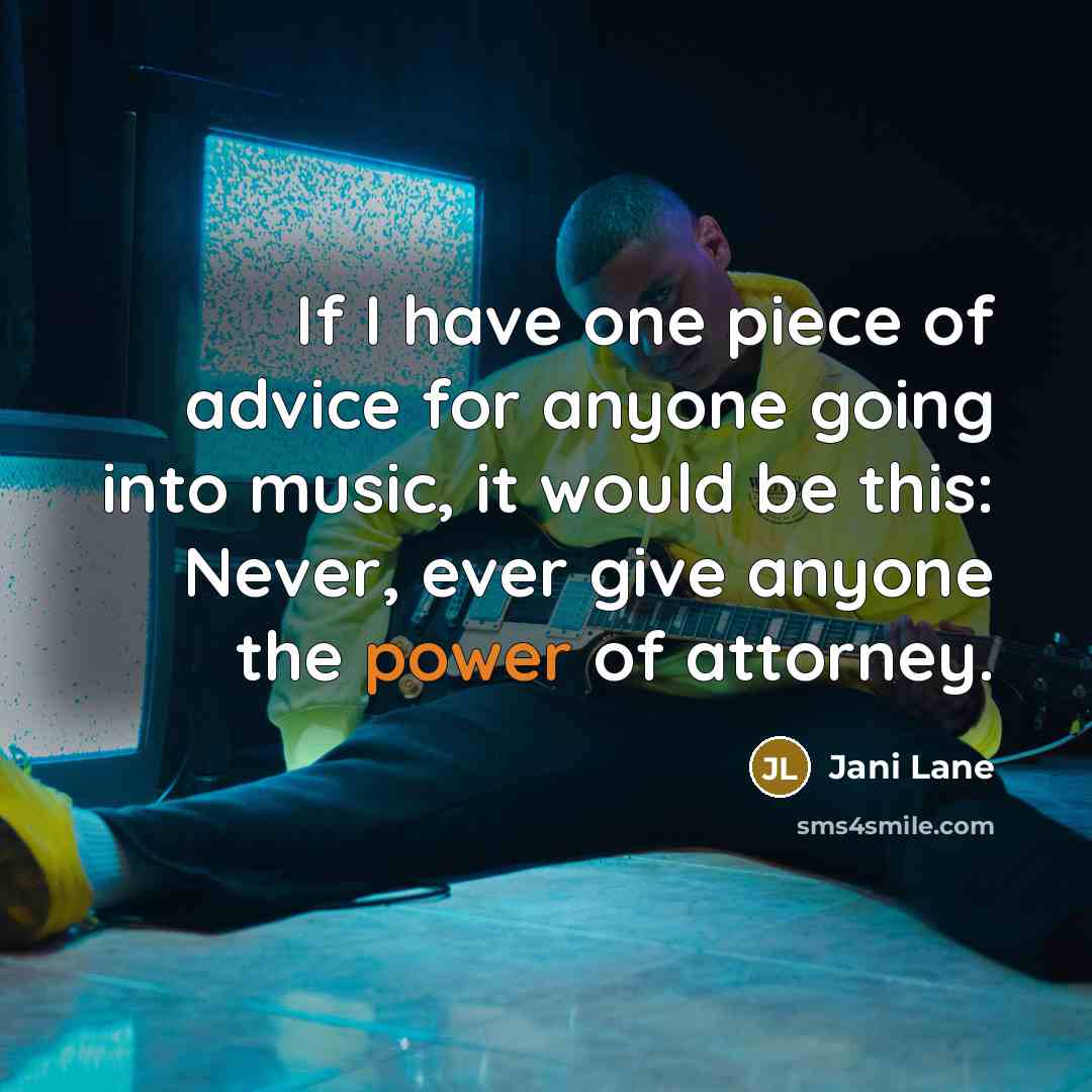“If I have one piece of advice for anyone going…” quote by Jani Lane