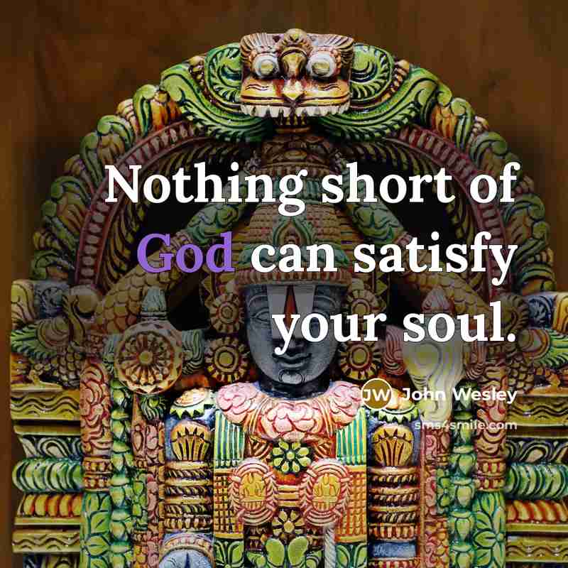 “Nothing short of God can satisfy your soul.…” quote by John Wesley