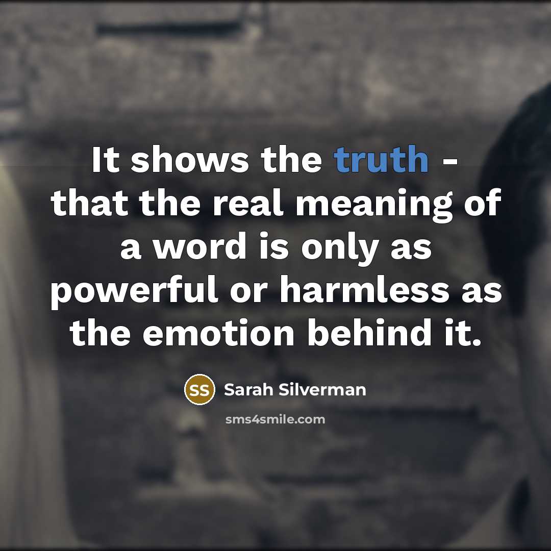 “It shows the truth - that the real meaning of…” quote by Sarah Silverman