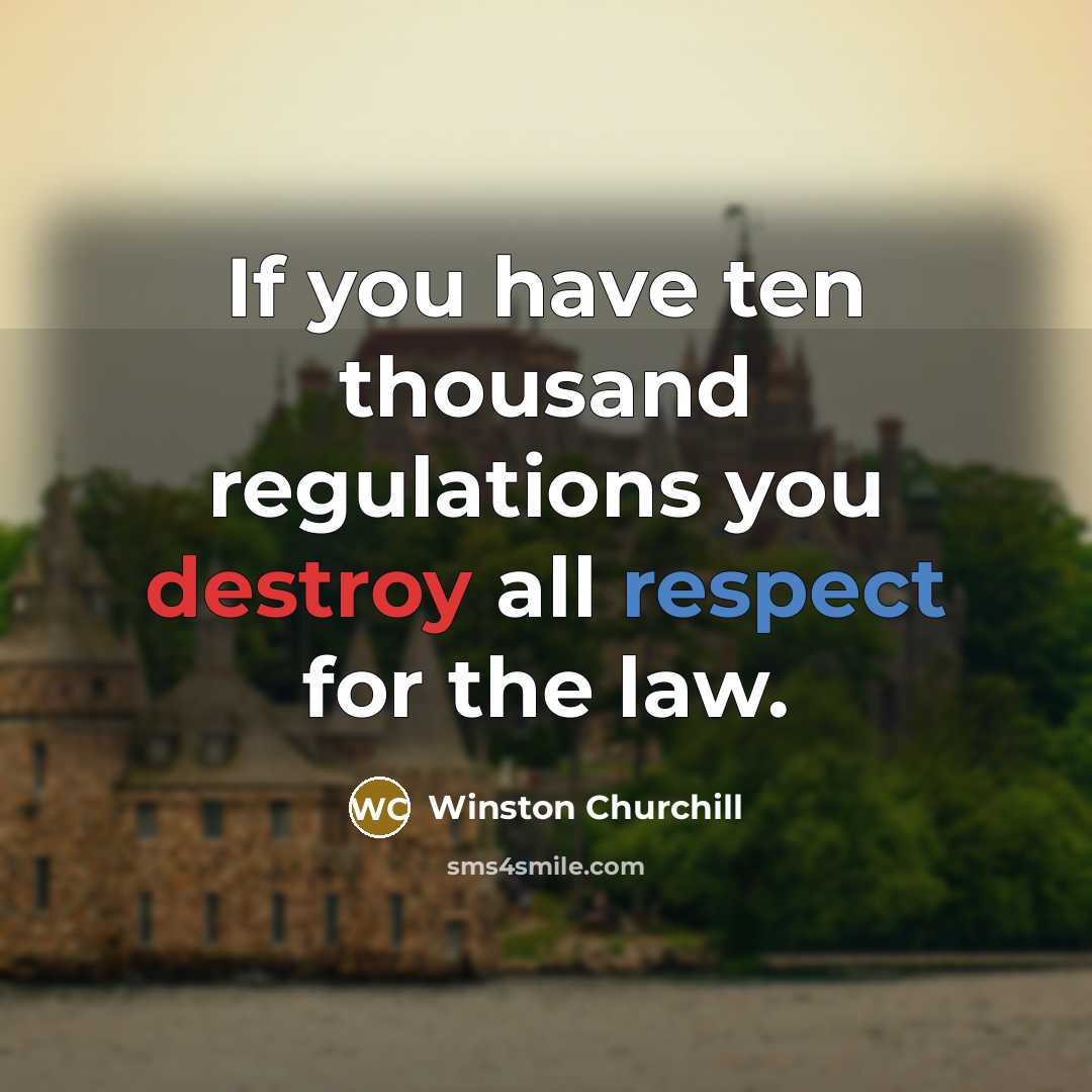 “If you have ten thousand regulations you destroy all respect…” quote by Winston Churchill