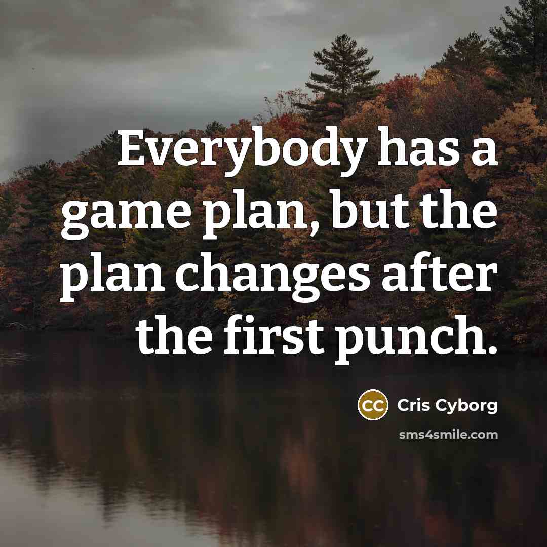 “Everybody has a game plan, but the plan changes after…” quote by Cris Cyborg