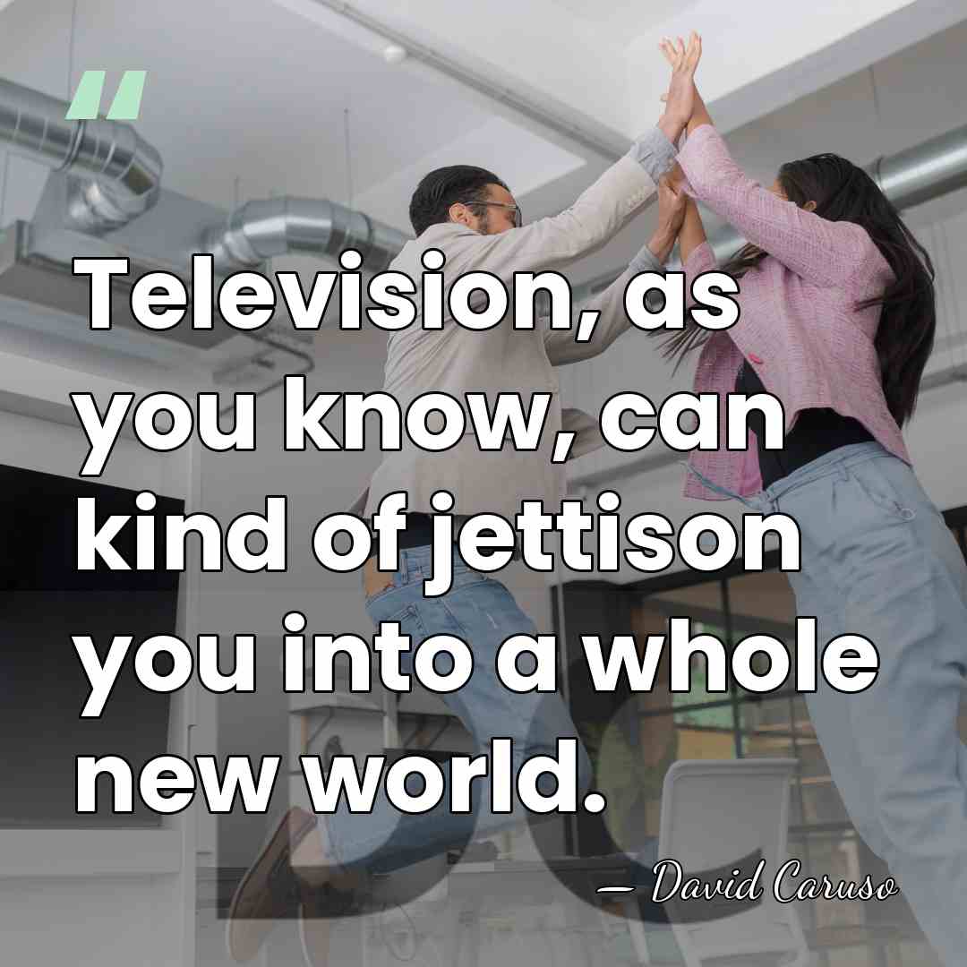Television, as you know, can kind of jettison you into a whole&hellip; - David Caruso