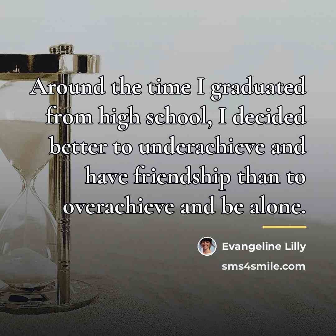 “Around the time I graduated from high school, I decided…” quote by Evangeline Lilly