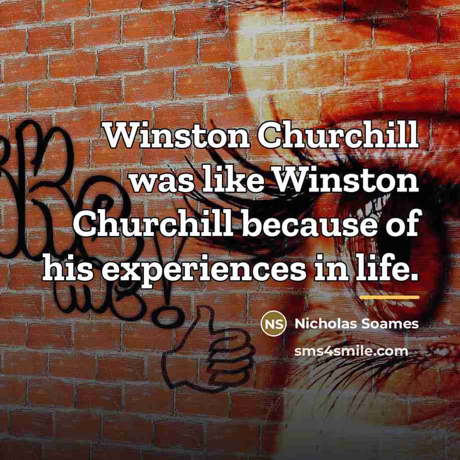 “Winston Churchill was like Winston Churchill because of his experiences…” quote by Nicholas Soames