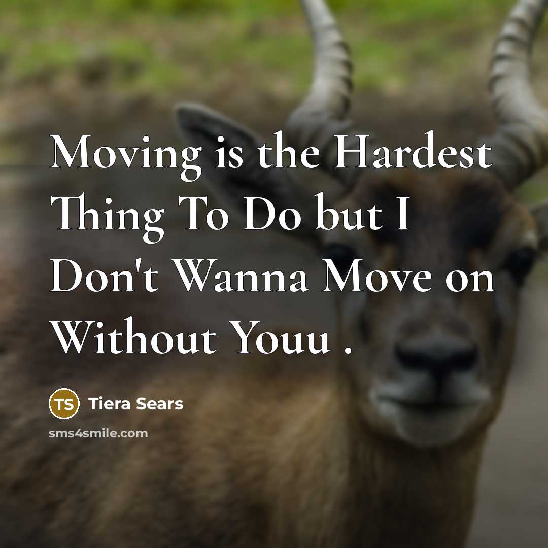 “Moving is the Hardest Thing To Do but I Don't Wanna Move on Without Youu .” quote by Tiera Sears