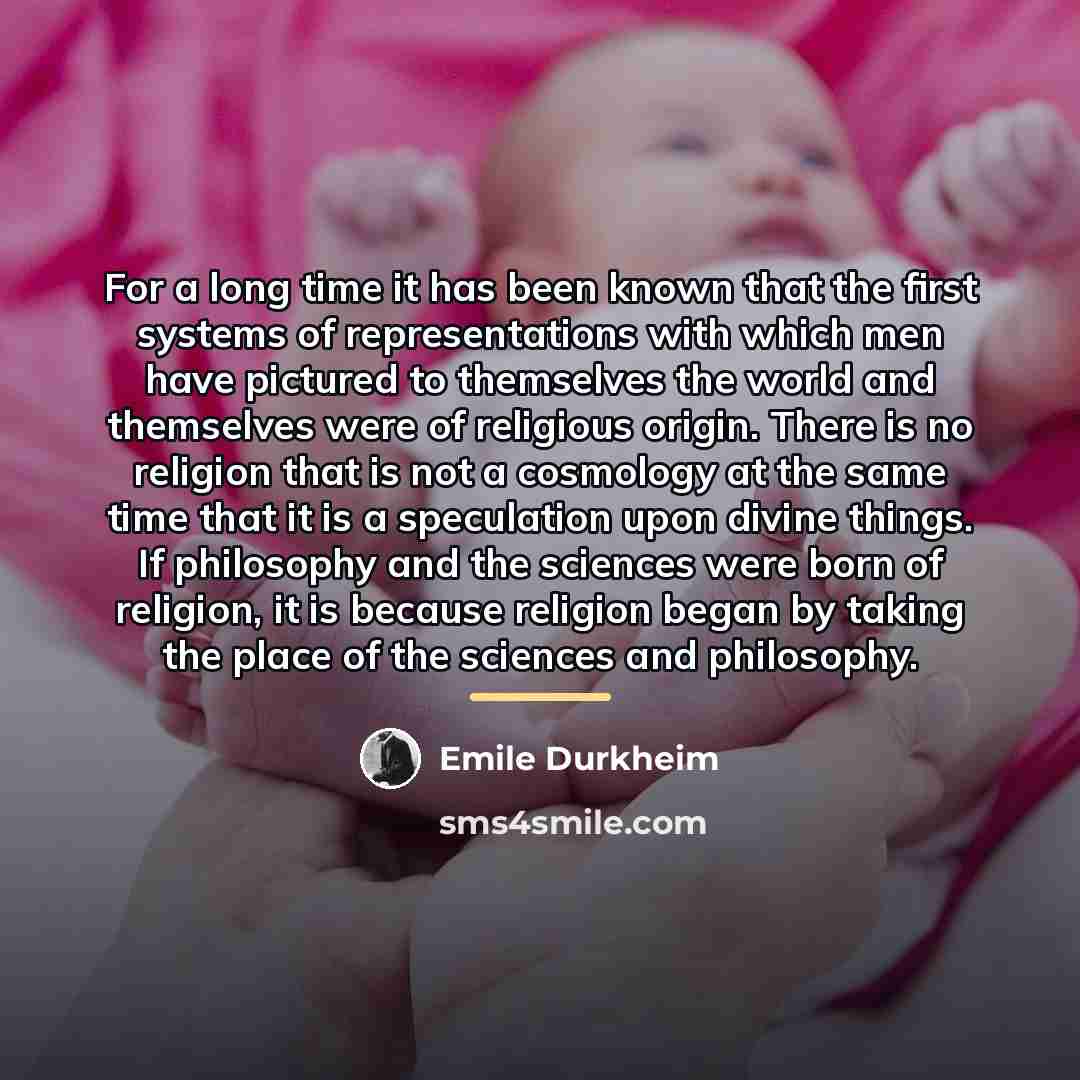 “For a long time it has been known that the…” quote by Emile Durkheim