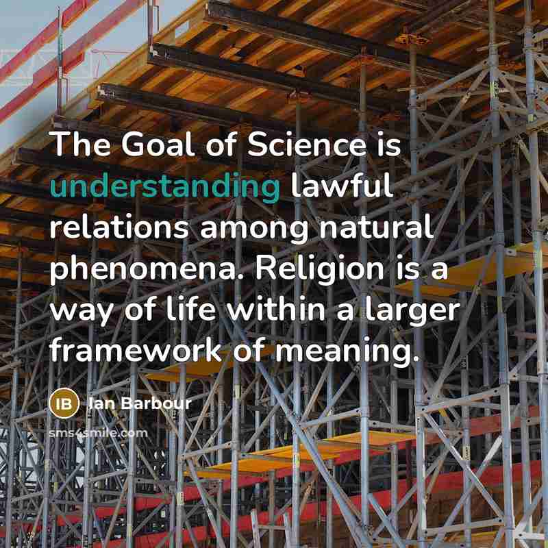 “The Goal of Science is understanding lawful relations among natural…” quote by Ian Barbour
