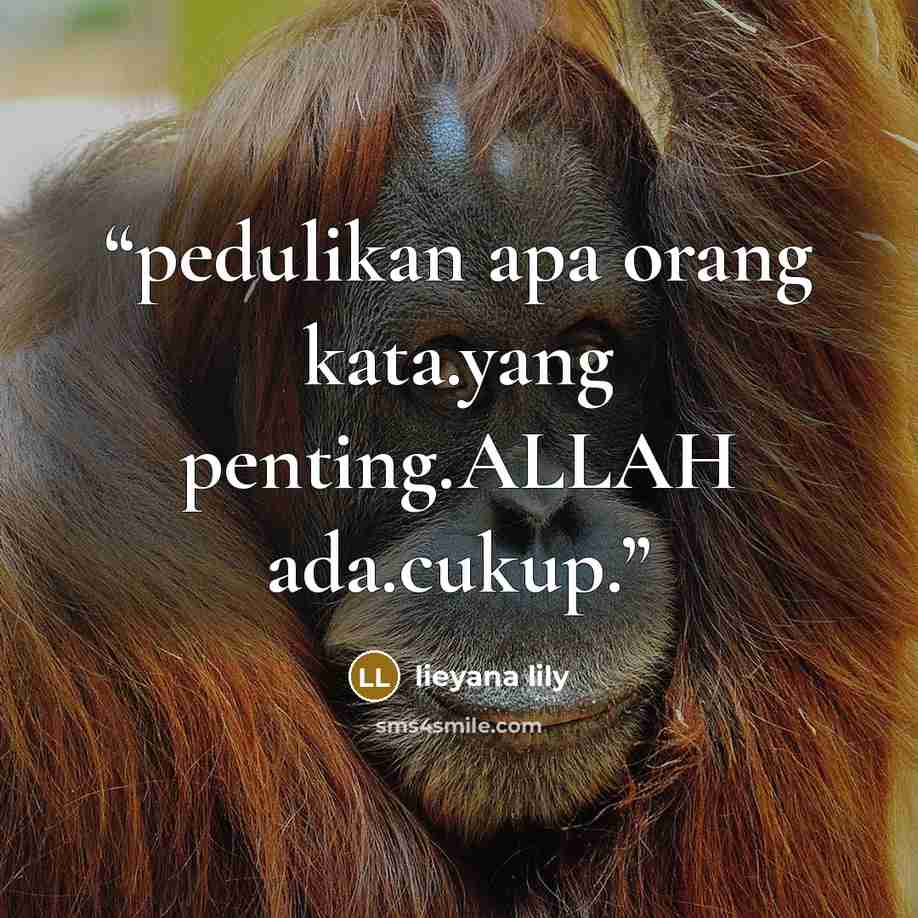“pedulikan apa orang kata.yang penting.ALLAH ada.cukup.” quote by lieyana lily
