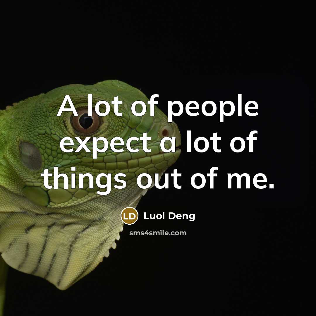 “A lot of people expect a lot of things out…” quote by Luol Deng