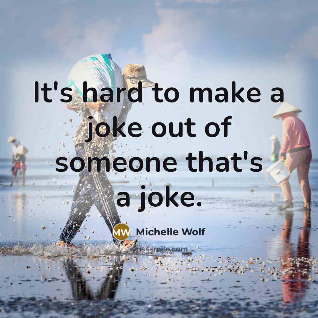 “It's hard to make a joke out of someone that's…” quote by Michelle Wolf