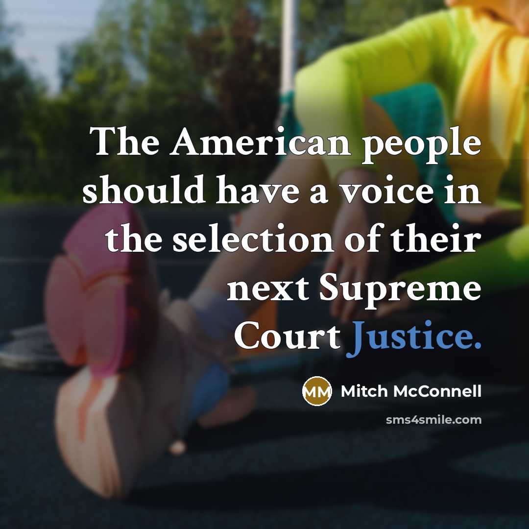 “The American people should have a voice in the selection…” quote by Mitch McConnell