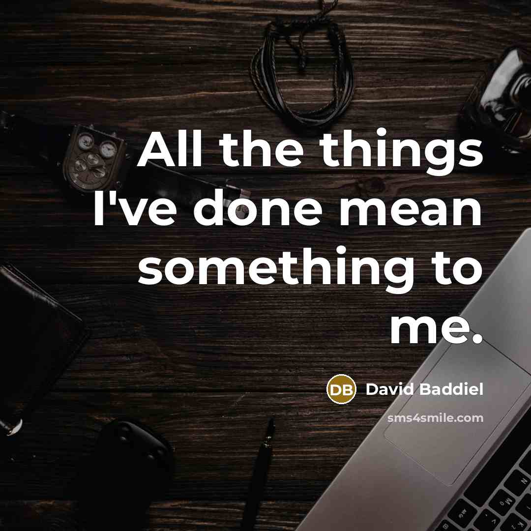 “All the things I've done mean something to me.…” quote by David Baddiel