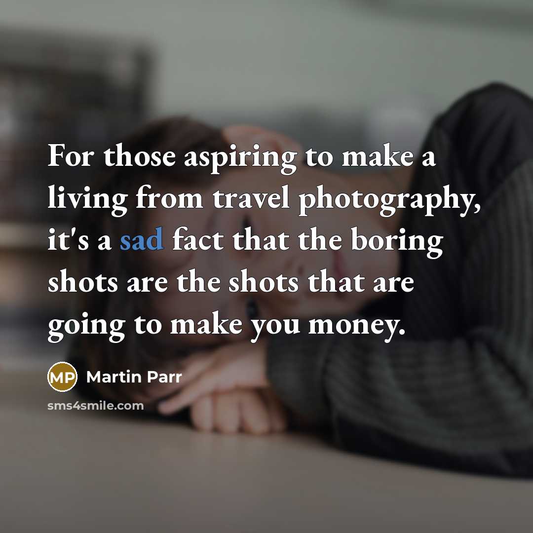 “For those aspiring to make a living from travel photography,…” quote by Martin Parr