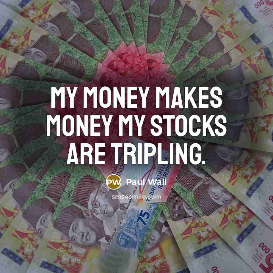 “My money makes money my stocks are tripling.…” quote by Paul Wall