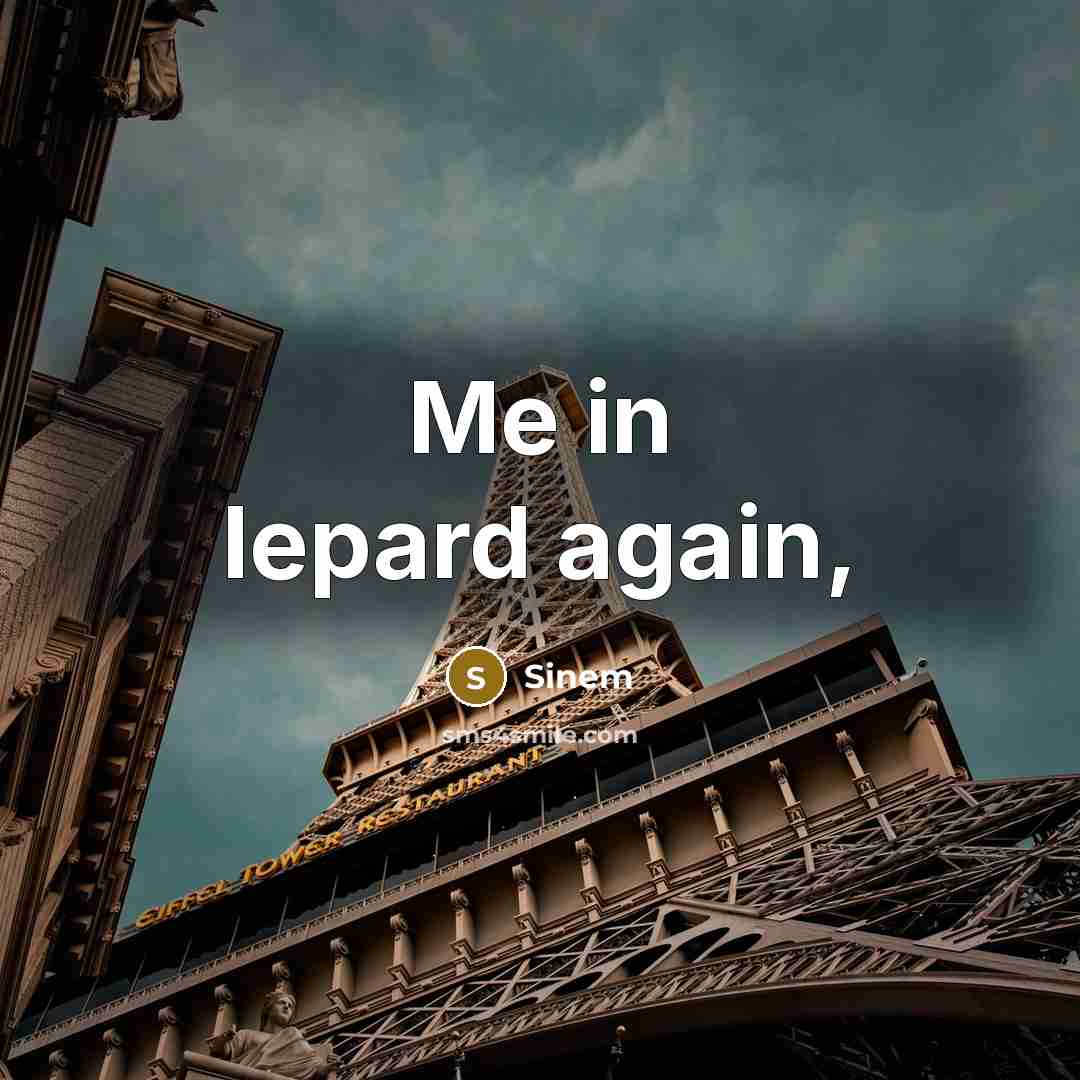 “Me in lepard again,…” quote by Sinem