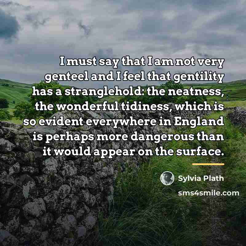 “I must say that I am not very genteel and…” quote by Sylvia Plath