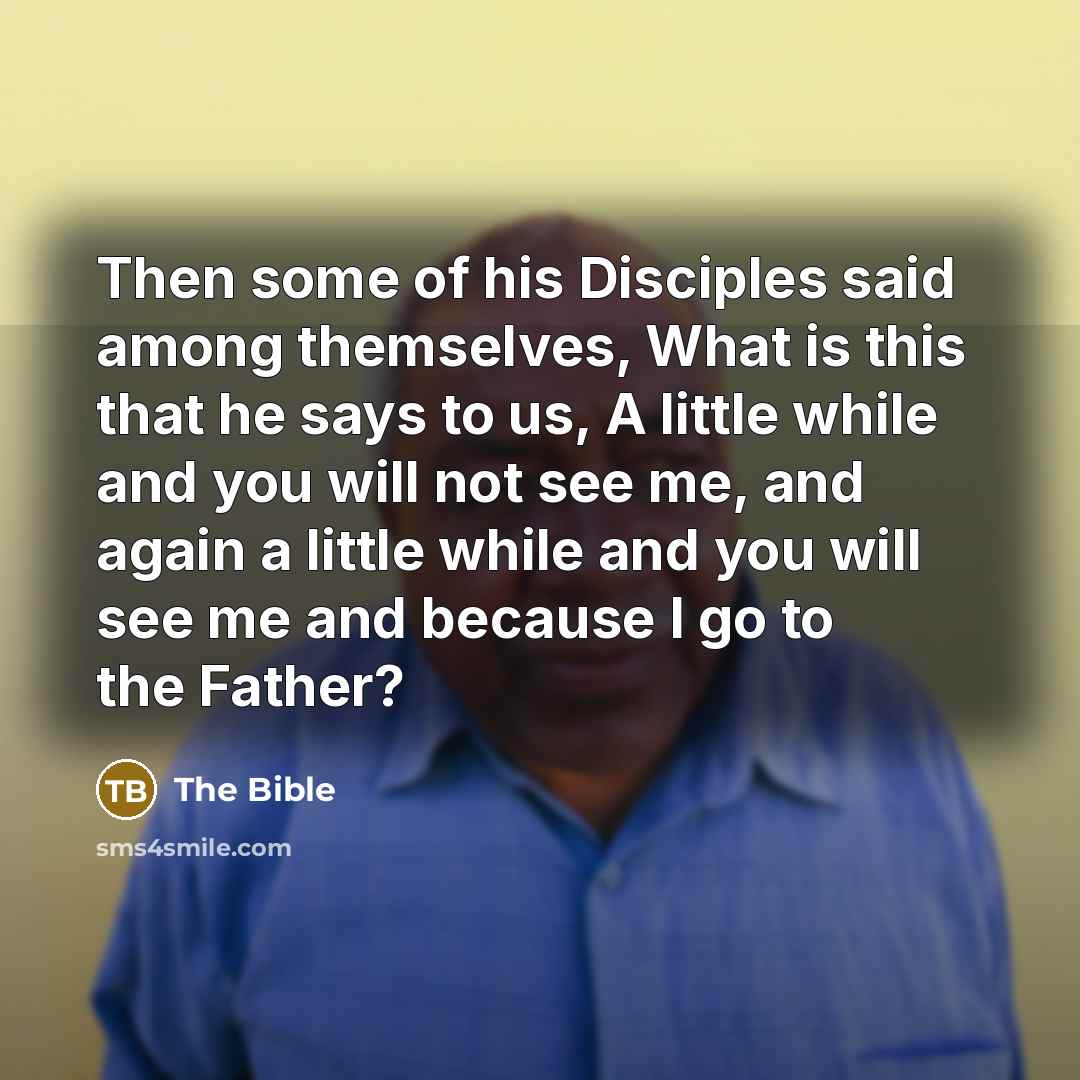 “Then some of his Disciples said among themselves, What is…” quote by The Bible