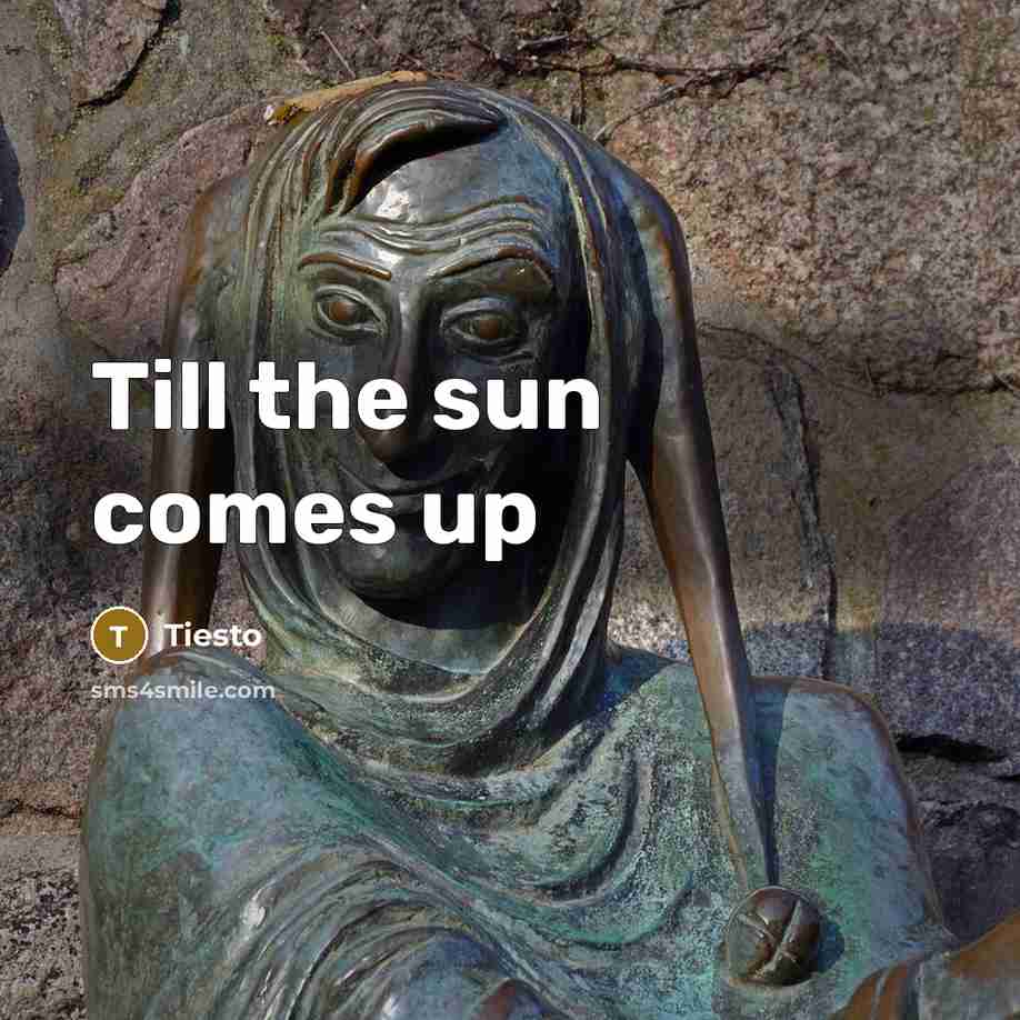 “Till the sun comes up…” quote by Tiesto