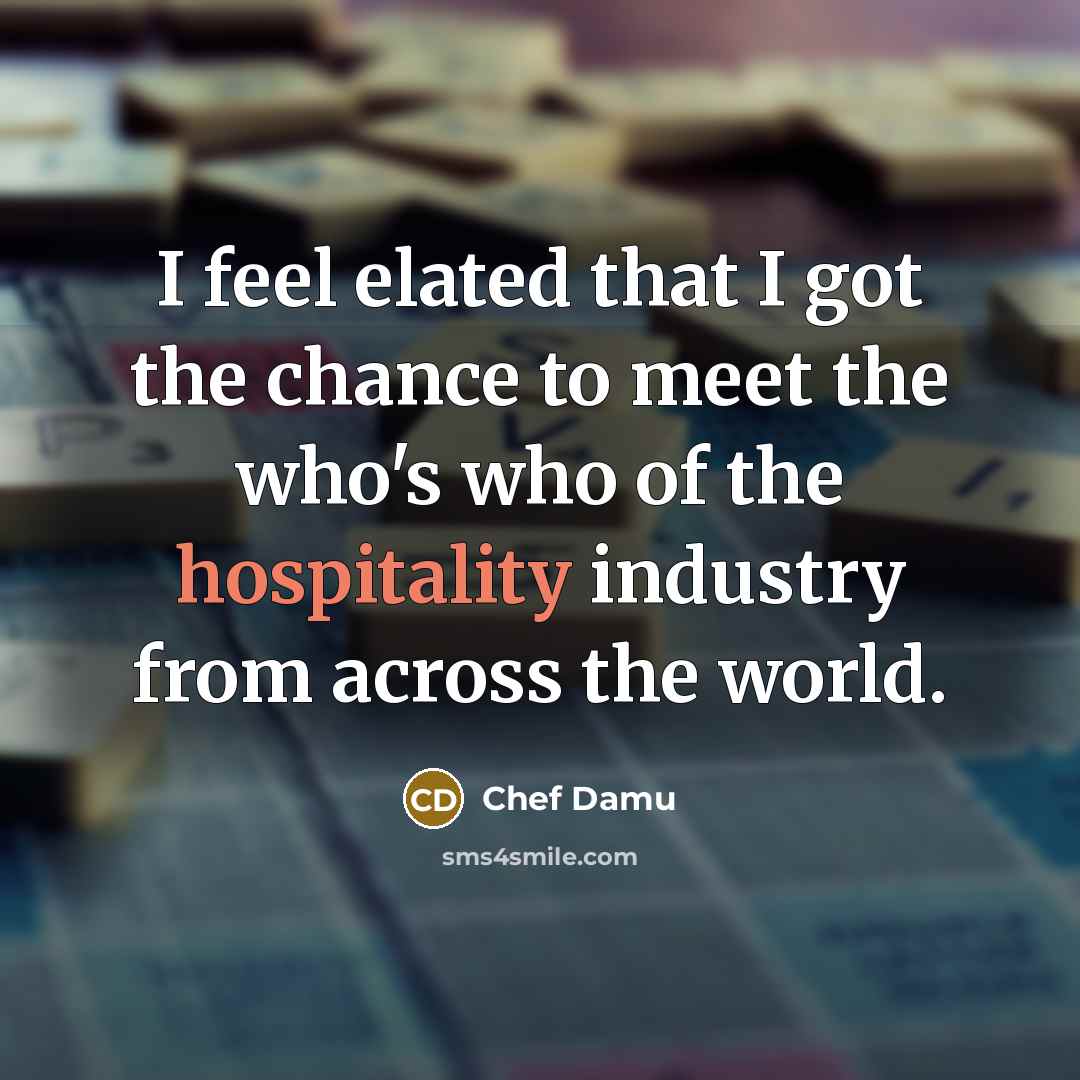 “I feel elated that I got the chance to meet…” quote by Chef Damu