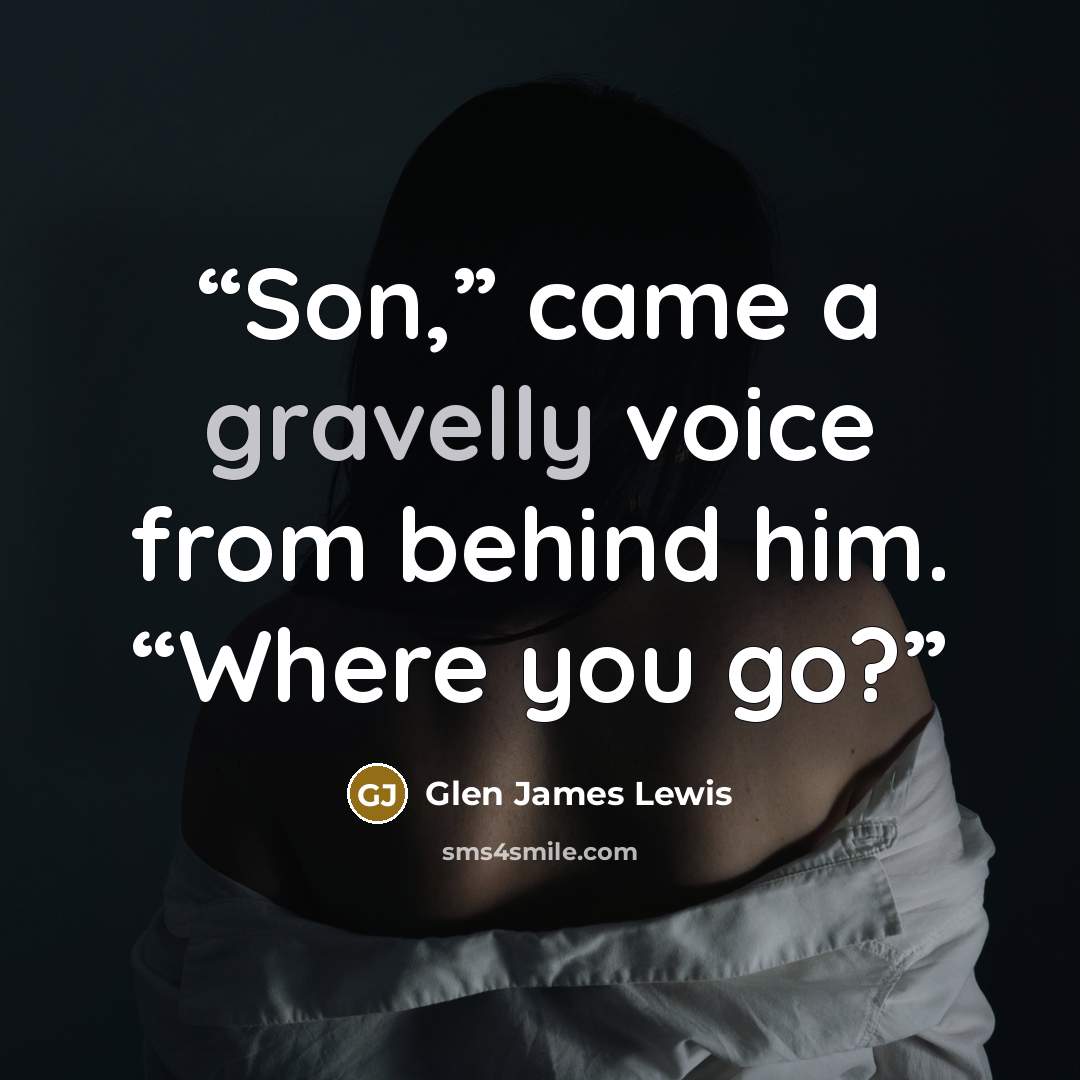 “Son,” came a gravelly voice from behind him. “Where you go?” quote by Glen James Lewis