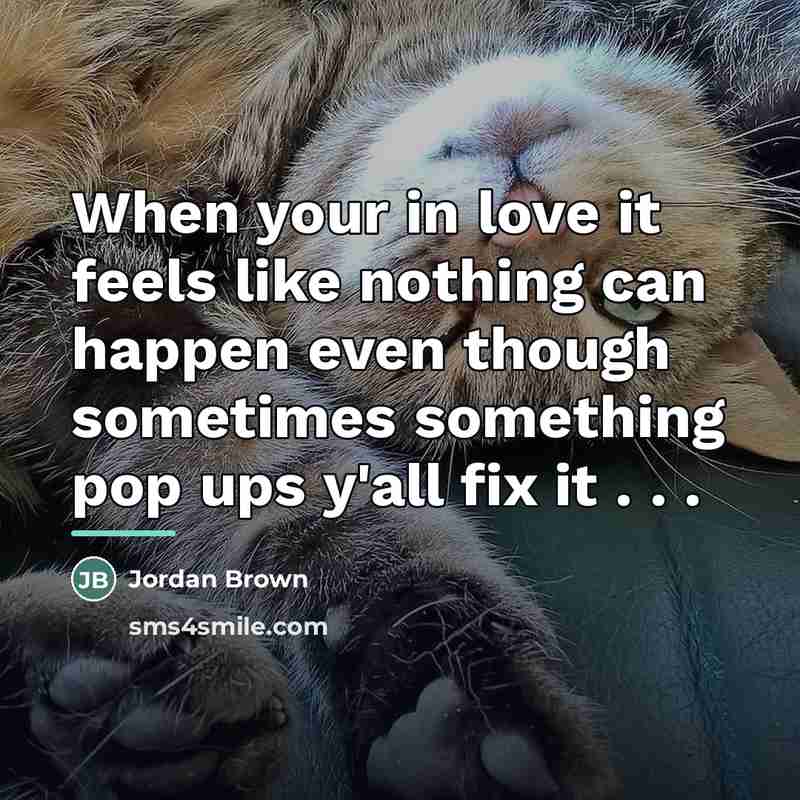 “When your in love it feels like nothing can happen…” quote by Jordan Brown
