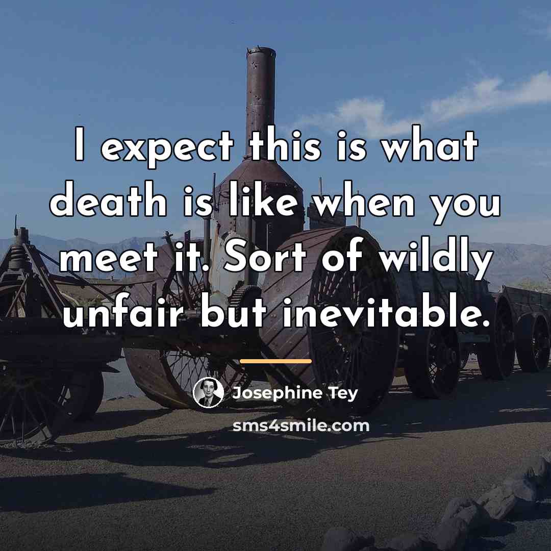 “I expect this is what death is like when you…” quote by Josephine Tey