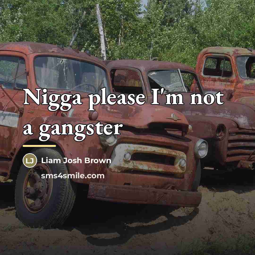 “Nigga please I'm not a gangster…” quote by Liam Josh Brown