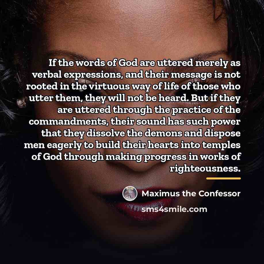 “If the words of God are uttered merely as verbal…” quote by Maximus the Confessor