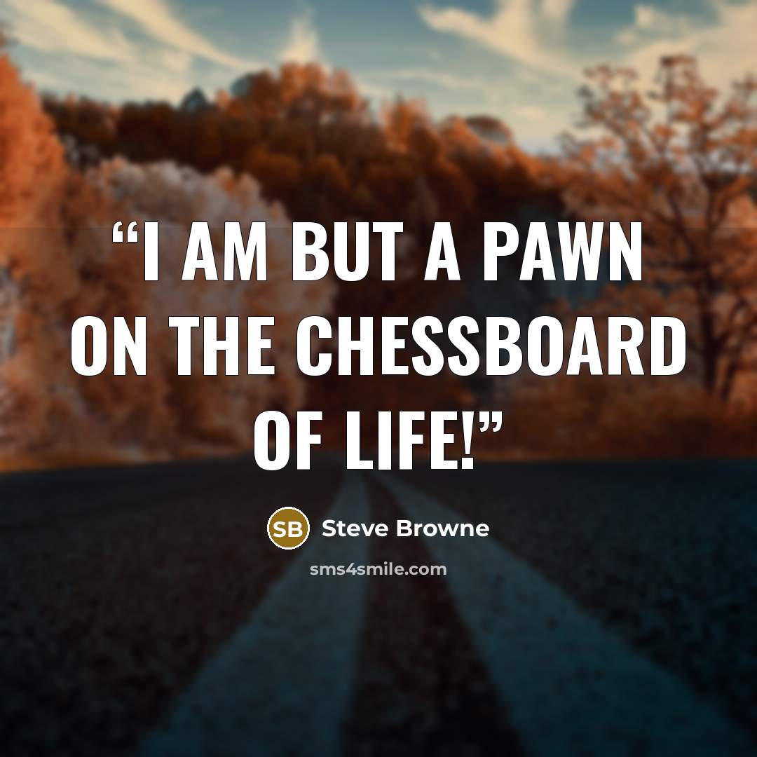 “I am but a pawn on the chessboard of life!” quote by Steve Browne