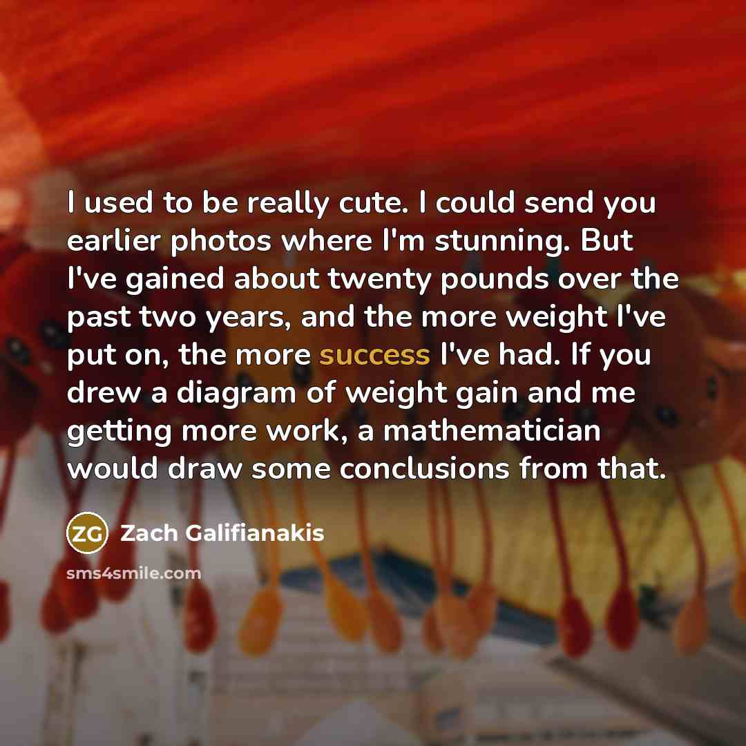 “I used to be really cute. I could send you…” quote by Zach Galifianakis
