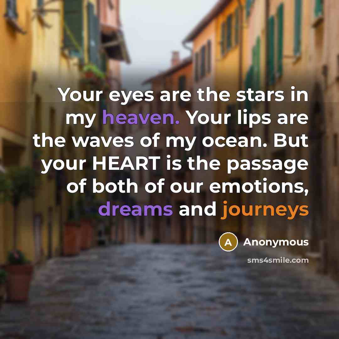 “Your eyes are the stars in my heaven. Your lips…” quote by Anonymous