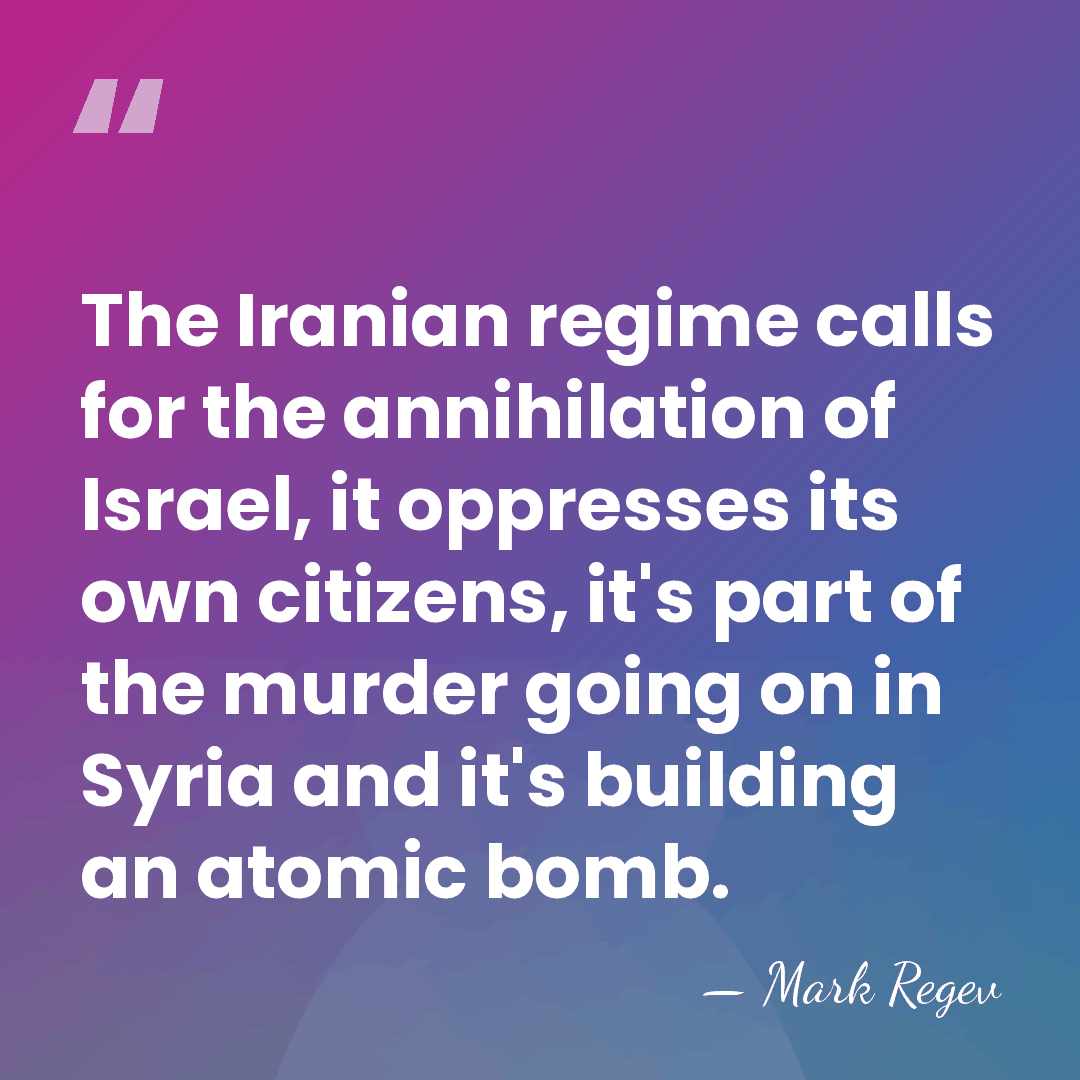 The Iranian regime calls for the annihilation of Israel, it oppresses its&hellip; - Mark Regev