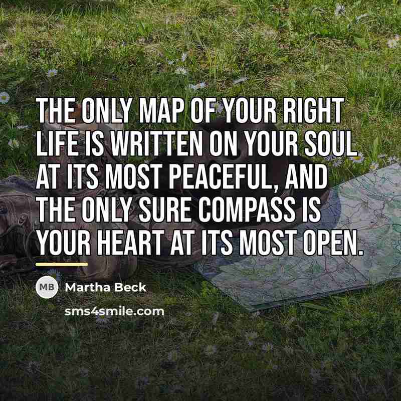 “The only map of your right life is written on…” quote by Martha Beck