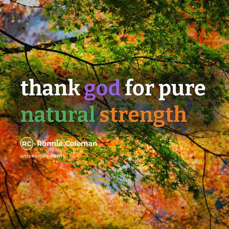 “thank god for pure natural strength…” quote by Ronnie Coleman