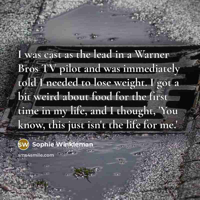 “I was cast as the lead in a Warner Bros…” quote by Sophie Winkleman