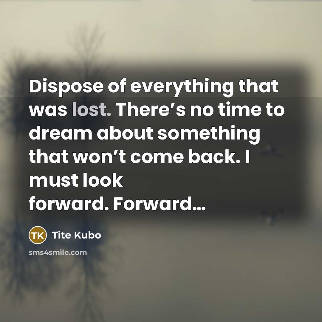 “Dispose of everything that was lost. There’s no time to…” quote by Tite Kubo