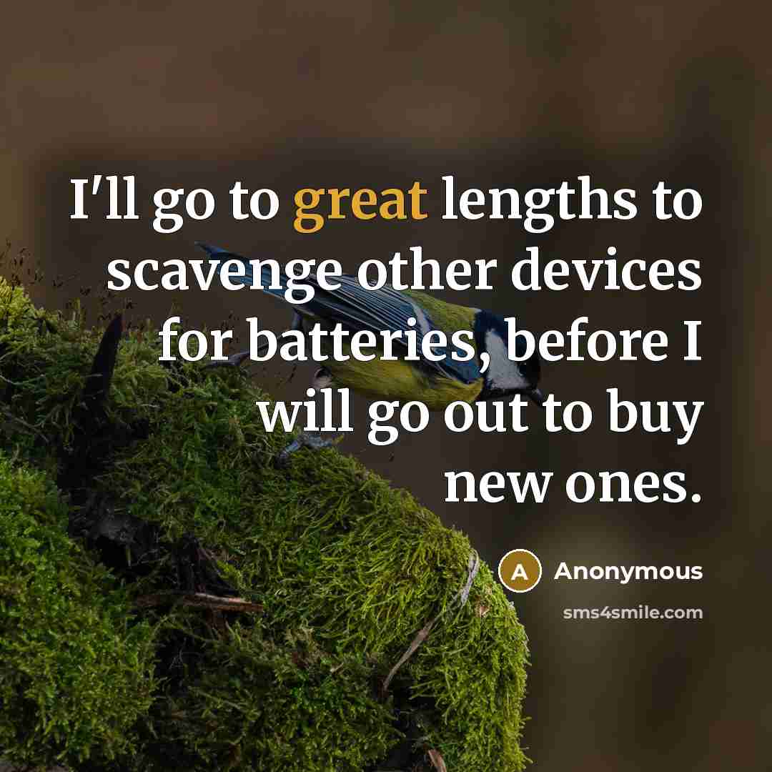 “I'll go to great lengths to scavenge other devices for…” quote by Anonymous