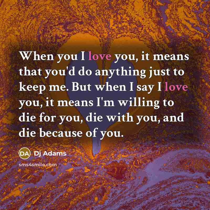 “When you I love you, it means that you'd do…” quote by Dj Adams