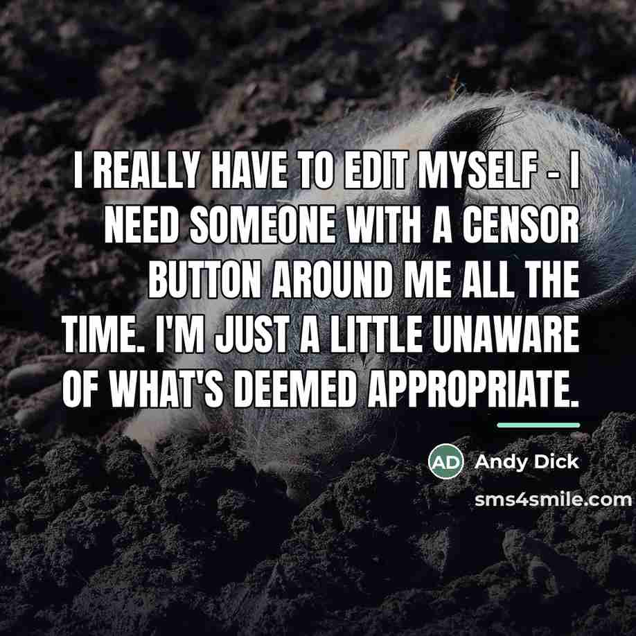 “I really have to edit myself - I need someone…” quote by Andy Dick