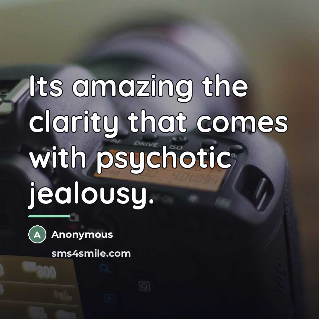 “Its amazing the clarity that comes with psychotic jealousy.…” quote by Anonymous